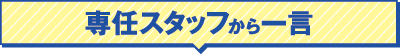 専任スタッフから一言